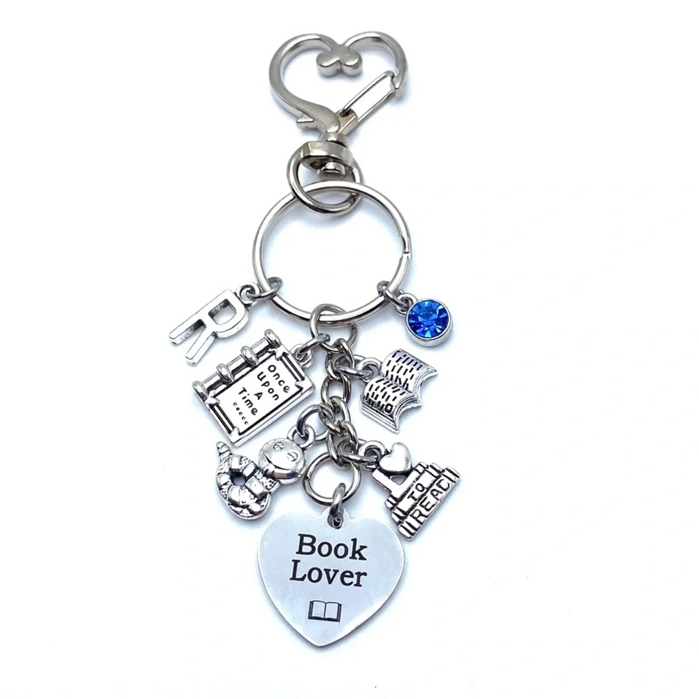 Book Lover Keychain Bag Charm Book Club Avid Read May Be Personalized